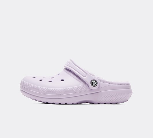 lined lavender crocs