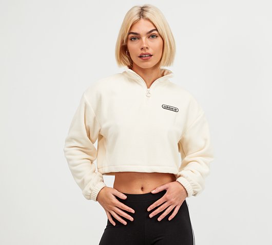 cropped quarter zip sweatshirt