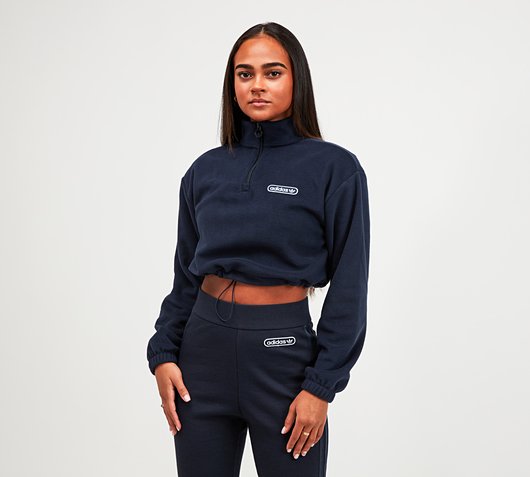 cropped quarter zip sweatshirt