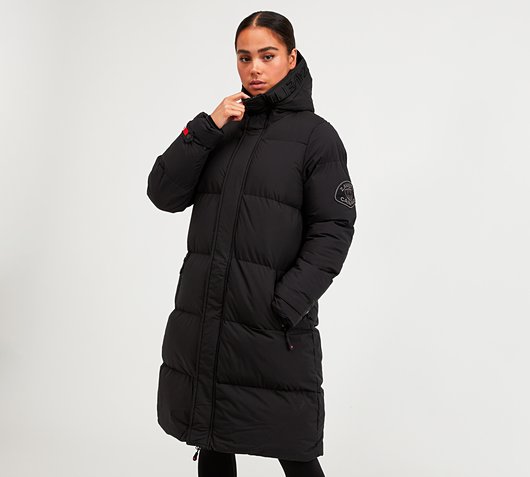 Zavetti Canada Womens Alora Longline Puffer Jacket | Black | Footasylum