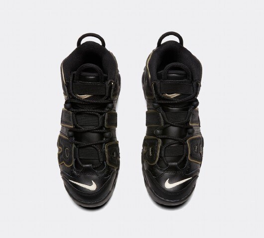nike uptempo black gold