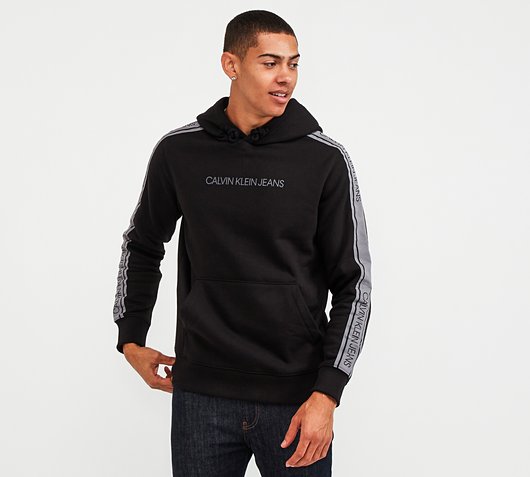 calvin klein jeans tape fleece overhead hoodie