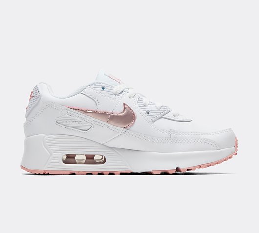 Nike Infant Air Max 90 Leather Trainer | White / Pink Glaze | Footasylum