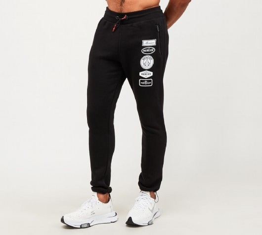 Mercier Printed Badge Pant | Black | Footasylum