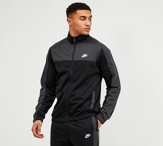 Nike Colourblock Poly Tracksuit Black |