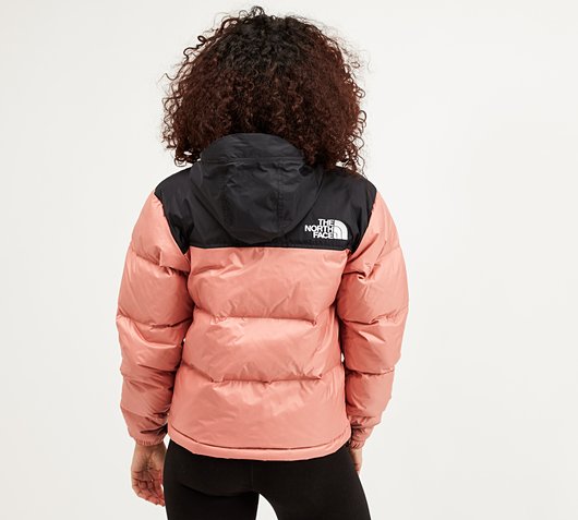 The North Face Womens 1996 Retro Nuptse Jacket Rose Dawn Black Footasylum
