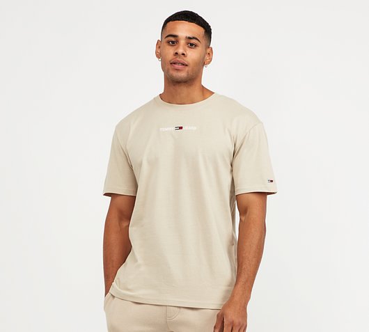 Tommy Jeans Straight Logo T-Shirt | Savannah Sand |