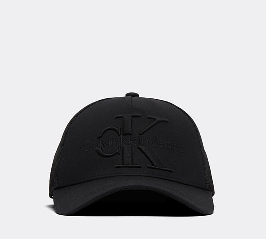 Calvin Klein Jeans monogram logo beanie in black