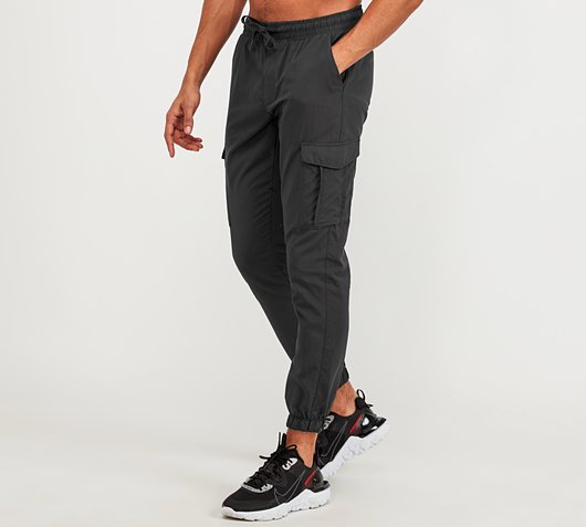 Brave Soul Cargo Cuff Pant Dark Grey Footasylum