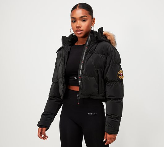 Zavetti Canada Womens Bellucci 2.0 Crop Jacket | Black | Footasylum