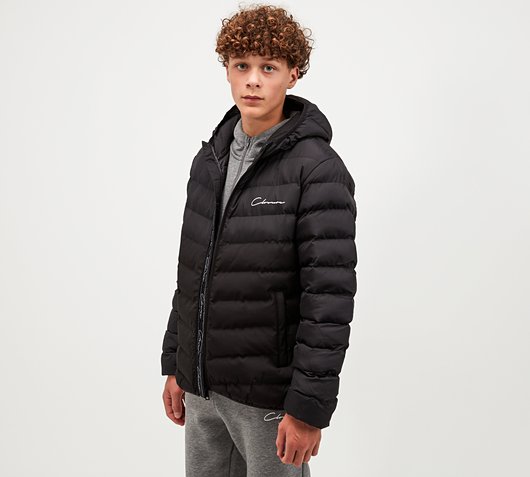 Closure London Junior Chevron Slim Puffer Jacket - Black - Size - 8-9Y