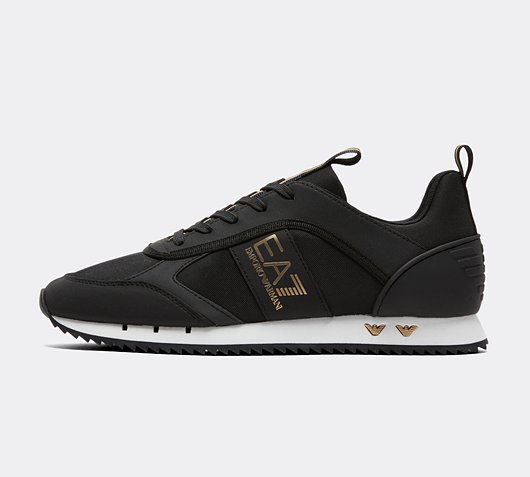 EA7 Lace Runner Trainer | Black / Gold 