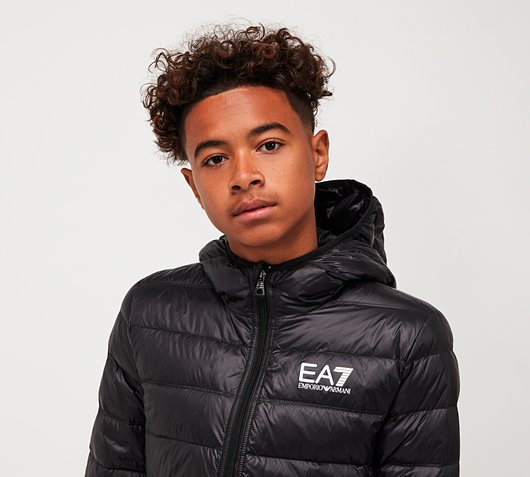 EA7 Kids Black Packable Puffer Jacket