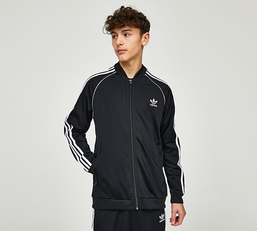 adidas Originals Junior Superstar Track Top | Black / White | Footasylum