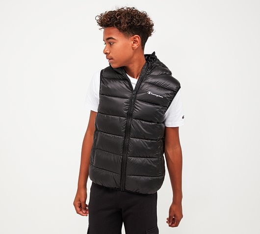 Champion Junior AOP Lined Gilet | Black | Footasylum