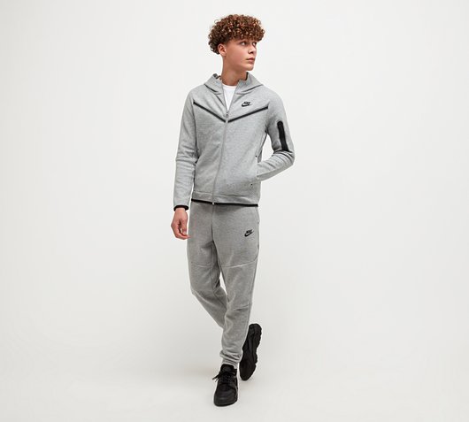 Nike Junior Tech Fleece Pant | Dark Grey Heather / Black | Footasylum