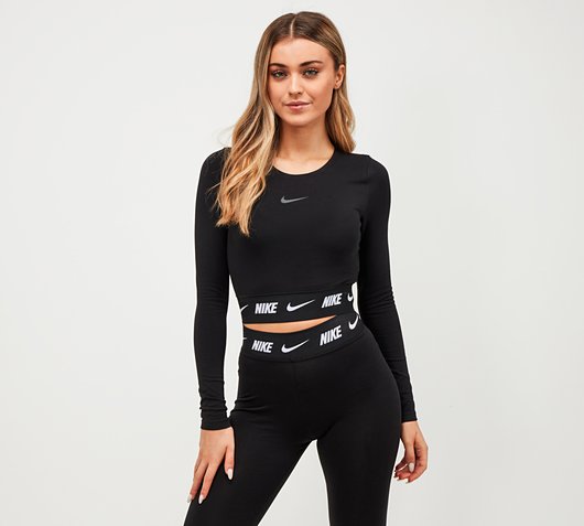 Womens Gel Tape Cropped Long Sleeve Top
