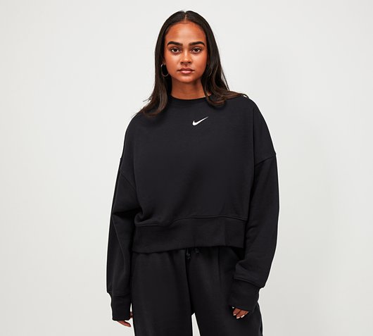 Nike Womens Phoenix Oversize Fleece Sweatshirt | Black / Sail / White ...