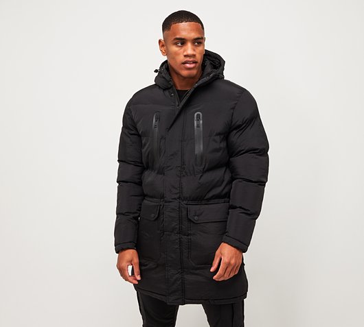 Brave Soul Todd Longline Puffer Jacket | Black | Footasylum