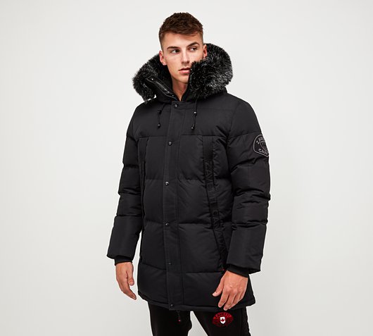 Zavetti Canada Aylmer Long Puffer Parka Jacket | Black | Footasylum