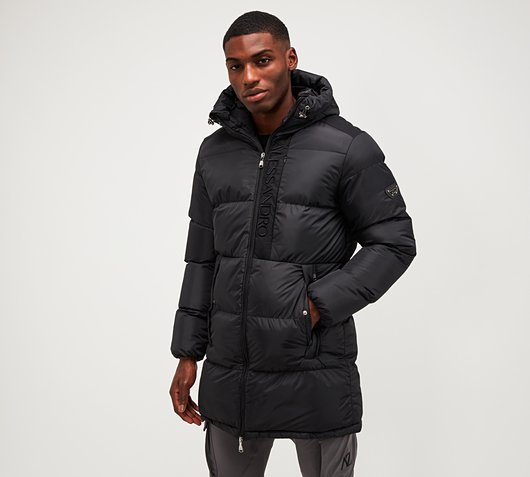 Alessandro Zavetti Torno Longline Puffer Jacket | Black | Footasylum