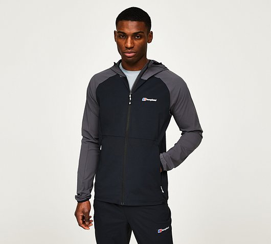 Berghaus Theran Full Zip Jacket | Jet Black / Grey Pinstripe | Footasylum