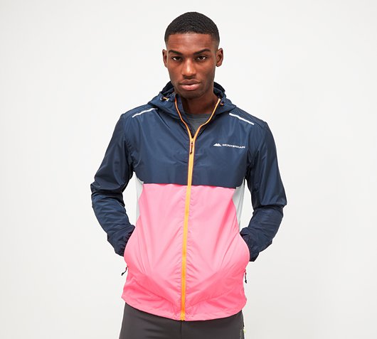 Monterrain Chase Windrunner | Navy / Pink / Orange / Grey | Footasylum