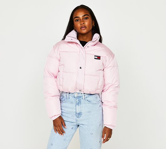 Womens Badge Cropped Puffer Jacket