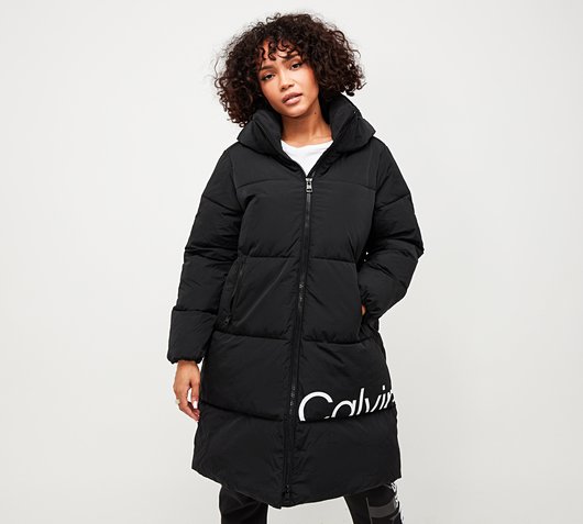 Womens Off Placed Logo Oversized Puffer Jacket