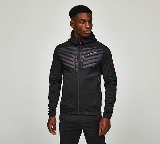 Monterrain Dinar 2.0 Hybrid Puffer Hoodie | Black | Footasylum