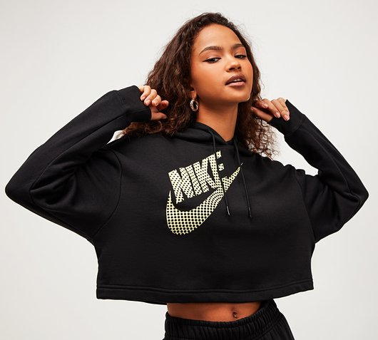 Nike Womens Fleece Pullover Crop Dance 