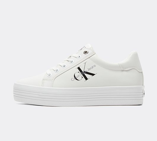 Calvin Klein Womens Vulcanised Platform Low Trainer | Bright White ...