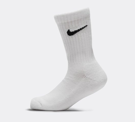 Nike Kids 3 Pack Basic Crew Sock | White / Black / Dark Grey Heather ...