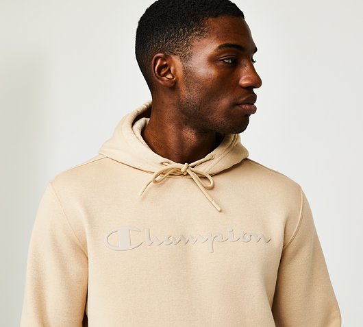 Champion Legacy Logo Hoodie | Irish Cream | Footasylum