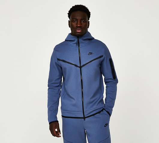 Nike Tech Fleece Full Zip Hoodie | Diffused Blue | Footasylum