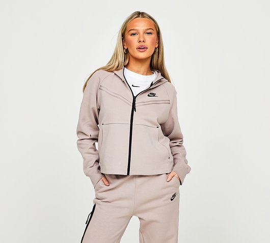 Nike Womens Tech Fleece Essential Full Zip Hoodie | Diffused Taupe ...