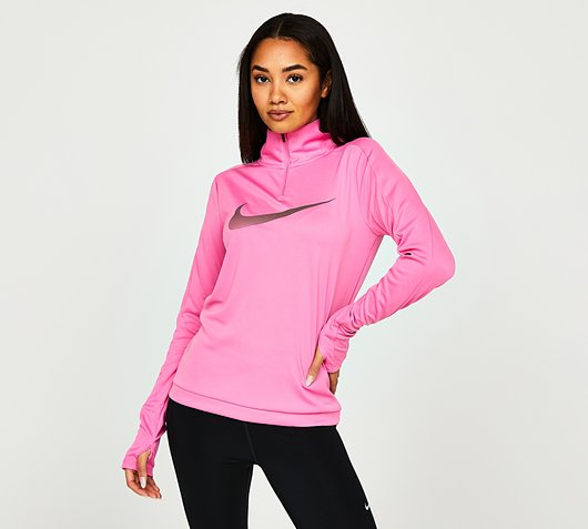 Womens Swoosh HBR Quarter Zip Running Top