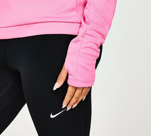 Nike Womens Swoosh HBR Quarter Zip Running Top | Pinksicle | Footasylum