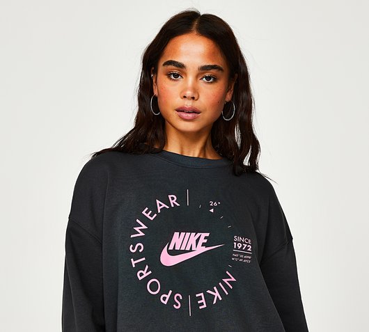 Nike Womens Sports Utility Fleece Oversized Sweatshirt | Anthracite |  Footasylum