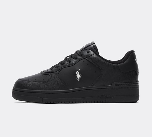 Polo Ralph Lauren Masters Court Trainer | Black / Black / White | Footasylum