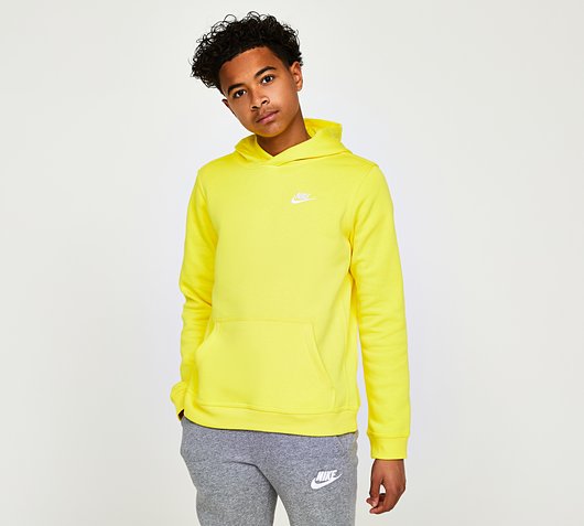 Nike Junior Club Overhead Hoodie | Optic Yellow | Footasylum