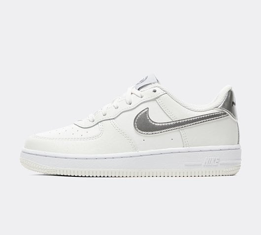 nike air force 1 07 trainers summit white metallic silver