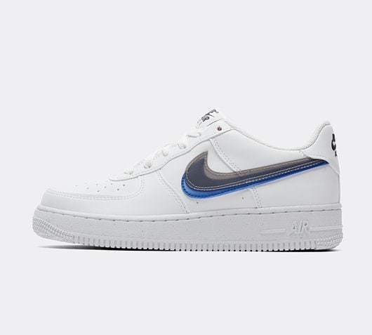 Nike Junior Air Force 1 Low Trainer | White / Black / Hyper Royal ...