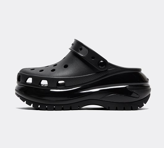 Crocs Womens Classic Mega Crush Clog | Black | Footasylum