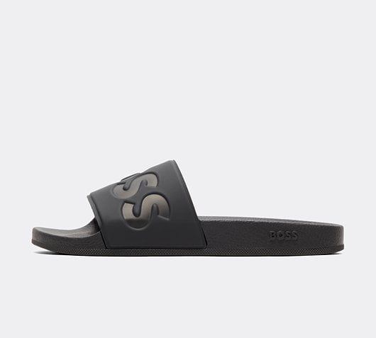 BOSS Aryeh Slide | Triple Black | Footasylum