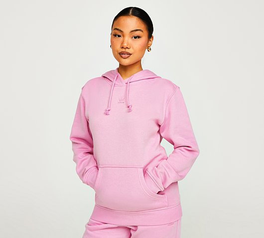 adidas Originals Womens Essential Overhead Hoodie | True Pink | Footasylum