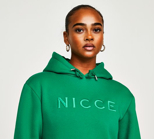 Nicce Womens Large Logo Ersa Hoodie | Amazon Green | Footasylum
