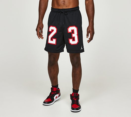 Jordan Essentials Mesh GFX 23 Short | Black / White / Red | Footasylum