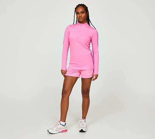 Nike Womens FTBL Dri-FIT Academy Half Zip Top | Pink Glow / Cosmic Fuchsia  / White | Footasylum