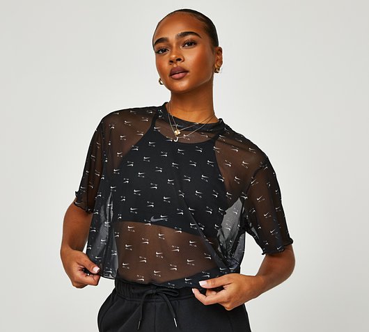 Womens Air AOP Mesh Crop Top